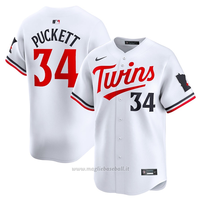 Maglia Baseball Uomo Minnesota Twins Kirby Puckett Home Limited Bianco